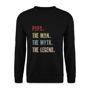 Papa The Man The Myth The Legend - Unisex Sweatshirt - black - Front - Alina (178cm) & Michal (187cm)