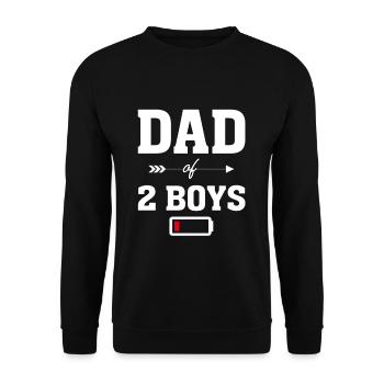 Dad of 2 Boys Fathers Day - Unisex Sweatshirt - black - Front - Alina (178cm) & Michal (187cm)