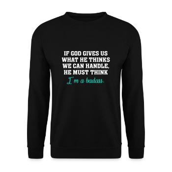 Gute Besserung Geschenke - Unisex Pullover - Schwarz - Vorne - Alina (178cm) & Michal (187cm)