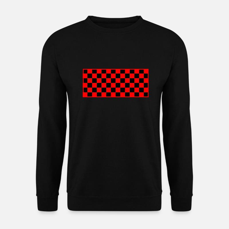 Checkered Checker Schwarz Rot - Unisex Pullover - Schwarz