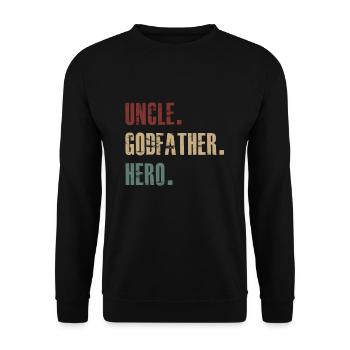 Onkel Godfather Hero - Unisex Pullover - Schwarz - Vorne - Alina (178cm) & Michal (187cm)