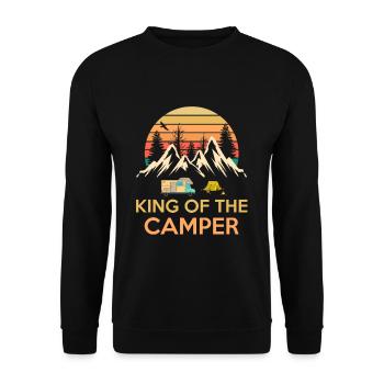 Roi du campeur drôle camping car - Sweat-shirt Unisexe - noir - Devant - Alina (178cm) & Michal (187cm)