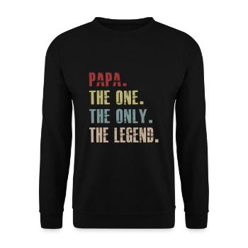 PAPA The One The Only The Legend Vintage Fathers - Unisex Sweatshirt - black - Front - Alina (178cm) & Michal (187cm)