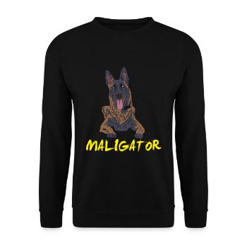 Maligator - Malinois Chien de berger belge - Sweat-shirt Unisexe - noir - Devant - Alina (178cm) & Michal (187cm)