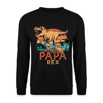 Geschenk dad t rex - Unisex Pullover - Schwarz - Vorne - Alina (178cm) & Michal (187cm)