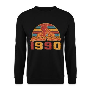 Fahrrad Fahrräder Radfahrer Bike Geburtstag 1990 - Unisex Pullover - Schwarz - Vorne - Alina (178cm) & Michal (187cm)