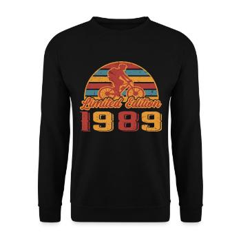 Fahrrad Fahrräder Mountainbike Geburtstag 1989 - Unisex Pullover - Schwarz - Vorne - Alina (178cm) & Michal (187cm)