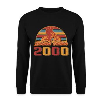 Bicycle Birthday Cyclist Built in 2000 - Unisex Sweatshirt - black - Front - Alina (178cm) & Michal (187cm)