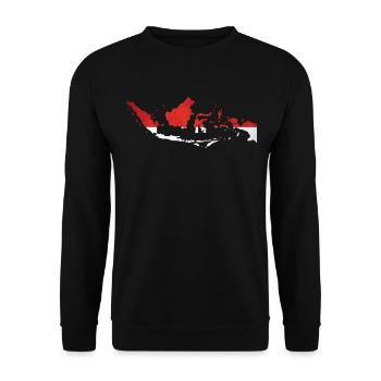 Indonesia - National border in national flag - Unisex Sweatshirt - black - Front - Alina (178cm) & Michal (187cm)