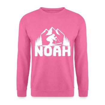 Ski skier First name Noah Name Skis Winter sports - Unisex Sweatshirt - pink - Front