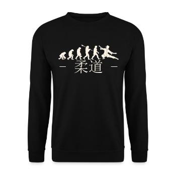Karate-Evolution. Kampfsport. Geschenkidee.Japan - Unisex Pullover - Schwarz - Vorne - Alina (178cm) & Michal (187cm)