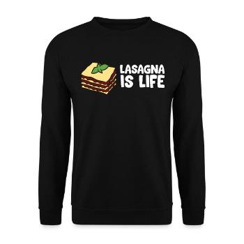 Lasagne - Lasagna is life - Sweat-shirt Unisexe - noir - Devant - Alina (178cm) & Michal (187cm)