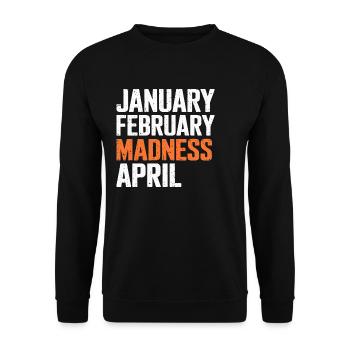 Vintage January February Madness April Basketball - Unisex Sweatshirt - black - Front - Alina (178cm) & Michal (187cm)