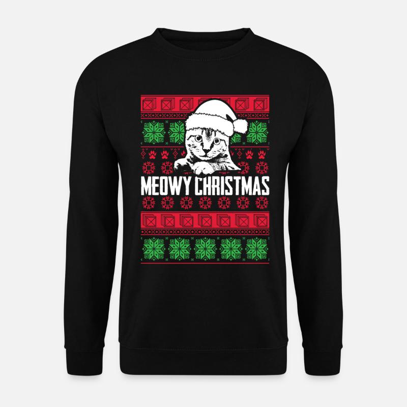 Meowy Christmas - Unisex Pullover - Schwarz
