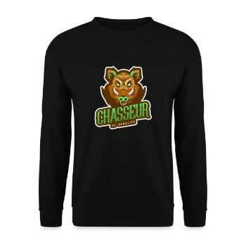 Wild boar hunter - hunter hunting gift idea - Unisex Sweatshirt - black - Front - Alina (178cm) & Michal (187cm)