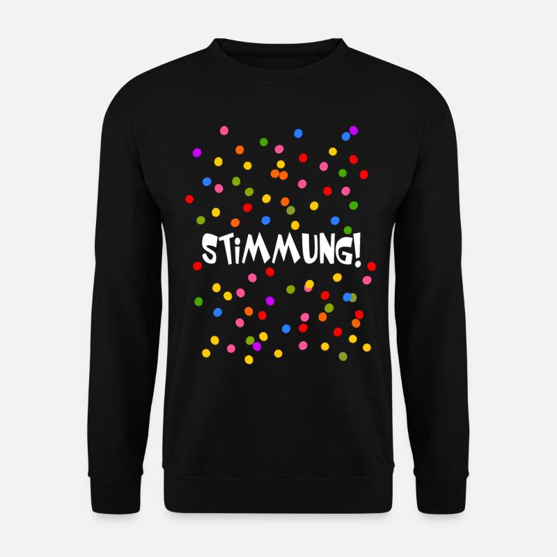 Stimmung Konfetti Fasching Karneval Silvester bunt - Unisex Pullover - Schwarz