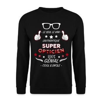 Super optician gift idea humor profession glasses - Unisex Sweatshirt - black - Front - Alina (178cm) & Michal (187cm)