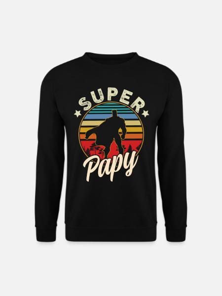 Papy super-heros - Sweat-shirt Unisexe - noir