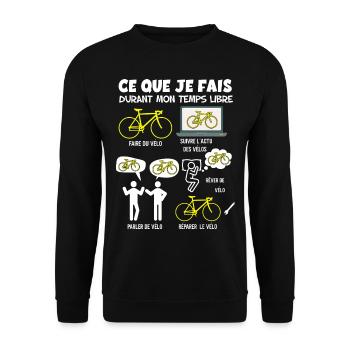 Cycliste humour vélo temps libre cadeau homme - Sweat-shirt Unisexe - noir - Devant - Alina (178cm) & Michal (187cm)