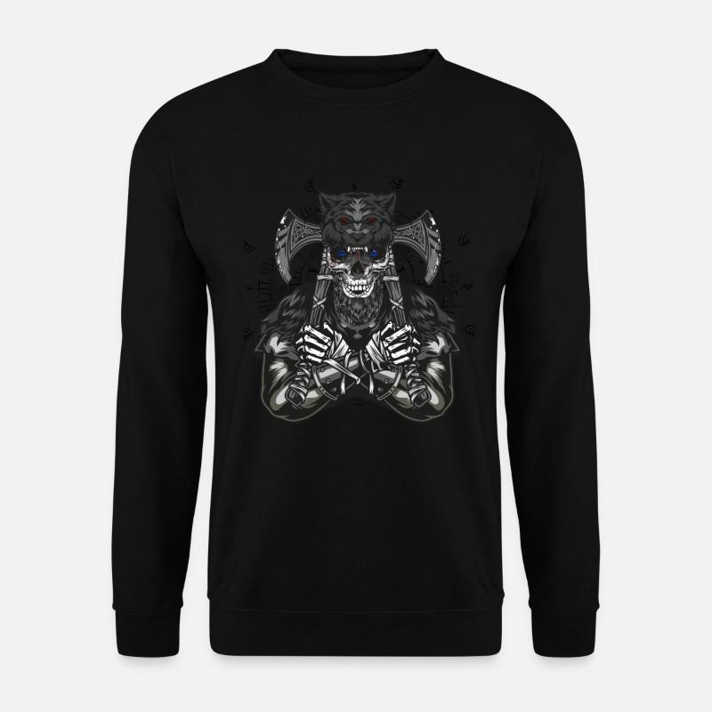 Viking mit Axt - Unisex Pullover - Schwarz