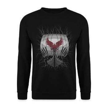 Viking Ship - Unisex Sweatshirt - black - Front - Alina (178cm) & Michal (187cm)