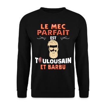 Toulousain Homme Barbu Et Parfait - Sweat-shirt Unisexe - noir - Devant - Alina (178cm) & Michal (187cm)