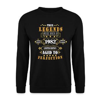 Né en 1982 Legends Cadeau d’anniversaire - Sweat-shirt Unisexe - noir - Devant - Alina (178cm) & Michal (187cm)
