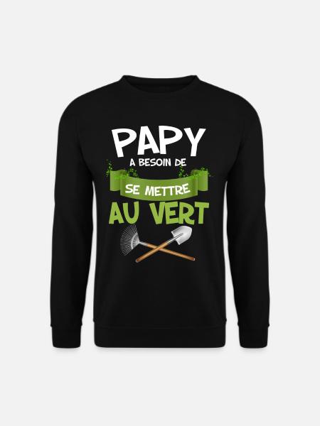 Opa muss grüner Mann Gartenarbeit werden - Unisex Pullover - Schwarz