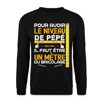Pépé bricoleur Papy Bricolage - Sweat-shirt Unisexe - noir - Devant - Alina (178cm) & Michal (187cm)