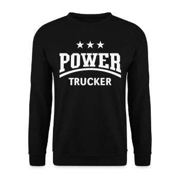 Power Trucker (Truck Driver / Truckman / White) - Unisex Sweatshirt - black - Front - Alina (178cm) & Michal (187cm)