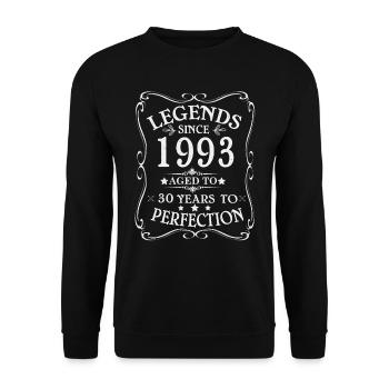 Les légendes sont nées en 1993 - Sweat-shirt Unisexe - noir - Devant - Alina (178cm) & Michal (187cm)