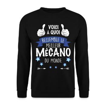 Meilleur mécano du monde - Sweat-shirt Unisexe - noir - Devant - Alina (178cm) & Michal (187cm)