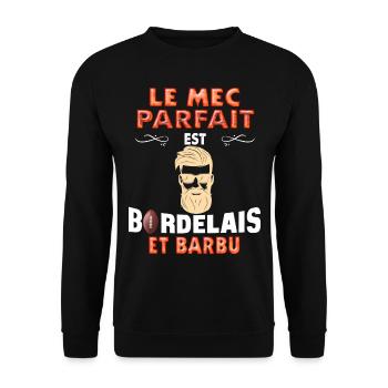 Homme De Bordeau Barbu Et Fan De Rugby - Sweat-shirt Unisexe - noir - Devant - Alina (178cm) & Michal (187cm)