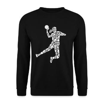 Symboles des joueurs de handball Femmes Filles Handball - Sweat-shirt Unisexe - noir - Devant - Alina (178cm) & Michal (187cm)