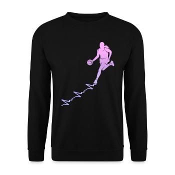 Basketball Player Heart Line Women Girls Basketball - Unisex Sweatshirt - black - Front - Alina (178cm) & Michal (187cm)