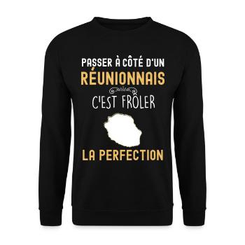 Homme Réunionnais Perfection - Sweat-shirt Unisexe - noir - Devant - Alina (178cm) & Michal (187cm)