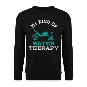 Plongée sous-marine Mon genre de thérapie de l’eau Sous l’eau S - Sweat-shirt Unisexe - noir - Devant - Alina (178cm) & Michal (187cm)