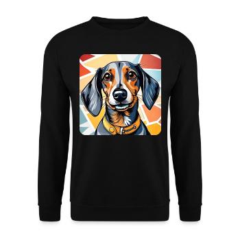 Cute cute dachshund dog - Unisex Sweatshirt - black - Front - Alina (178cm) & Michal (187cm)