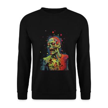 Pop Art a Brain - Unisex Sweatshirt - black - Front - Alina (178cm) & Michal (187cm)