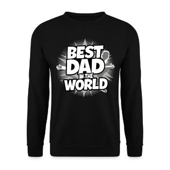 Bester Papa für immer zum Vatertag od. Geburtstag - Unisex Pullover - Schwarz - Vorne - Alina (178cm) & Michal (187cm)