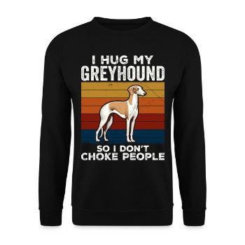 I Hug My Greyhound So I Don't Choke People - Sweat-shirt Unisexe - noir - Devant - Alina (178cm) & Michal (187cm)