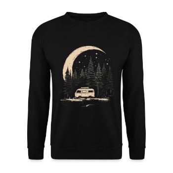 Camper Moon Forest - Unisex Sweatshirt - black - Front - Alina (178cm) & Michal (187cm)
