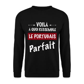 Portugais parfait - Sweat-shirt Unisexe - noir - Devant - Alina (178cm) & Michal (187cm)