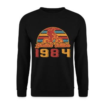 Cyclist Cyclist Mountain bike birthday 1984 - Unisex Sweatshirt - black - Front - Alina (178cm) & Michal (187cm)