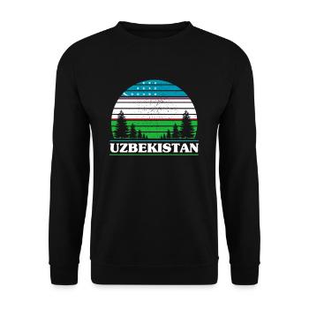 Ouzbékistan - Sweat-shirt Unisexe - noir - Devant - Alina (178cm) & Michal (187cm)
