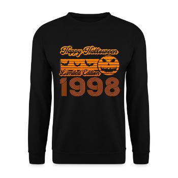 Pumpkin Halloween Birthday Year of Construction 1998 Vintage - Unisex Sweatshirt - black - Front - Alina (178cm) & Michal (187cm)