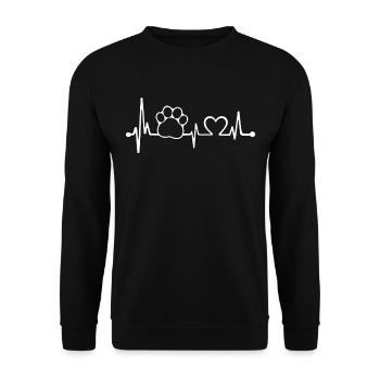 Dogs paw with the heartbeat Dog love dog - Unisex Sweatshirt - black - Front - Alina (178cm) & Michal (187cm)