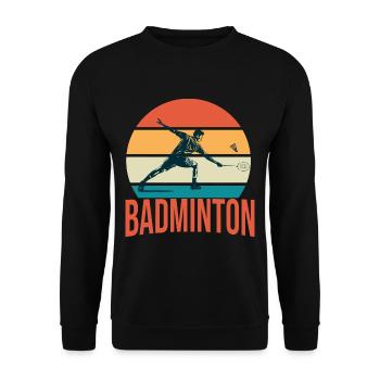 badminton club humour sport logo - Sweat-shirt Unisexe - noir - Devant - Alina (178cm) & Michal (187cm)