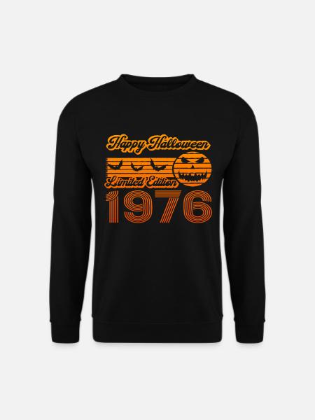Halloween Kürbis Geburtstag Baujahr 1976 Vintage - Unisex Pullover - Schwarz