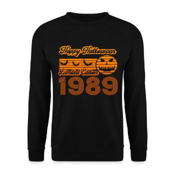 Halloween Citrouille Anniversaire Année de Construction 1989 Millésime - Sweat-shirt Unisexe - noir - Devant - Alina (178cm) & Michal (187cm)